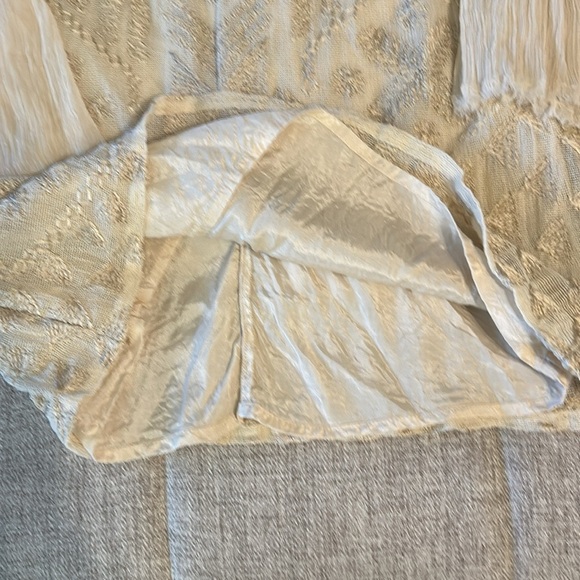 FREE PEOPLE CLEO TONAL EMBROIDERED SHEER LONG SLEEVE TEA DRESS SIZE 2 - Picture 8 of 14